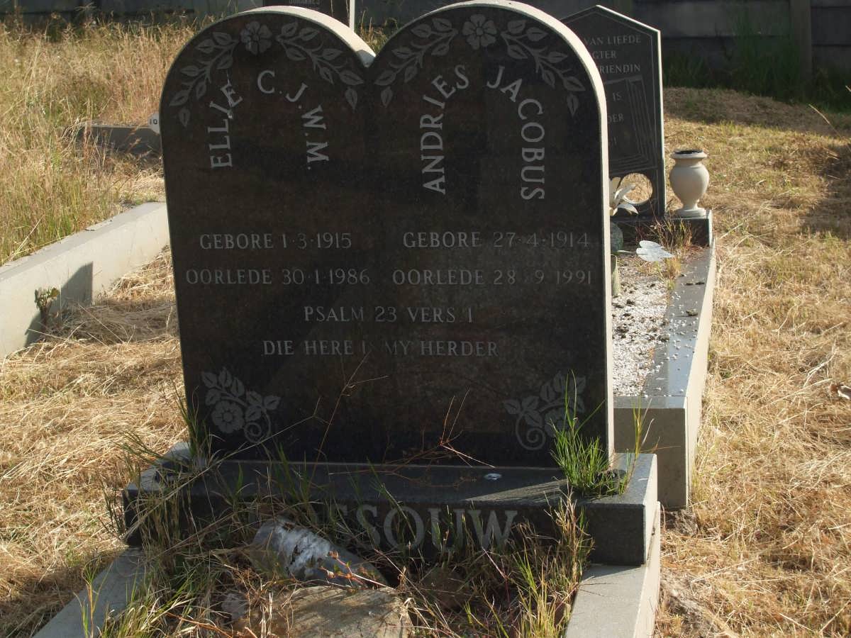 ROSSOUW Andries Jacobus 1914-1991 &amp; Ellie C.J.W.M. 1915-1986