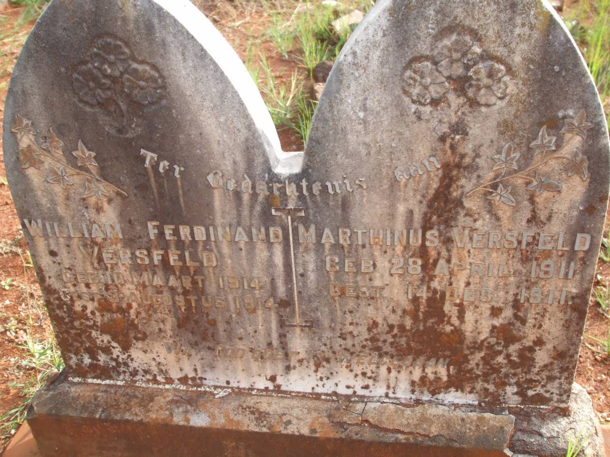 VERSVELD Marthinus 1911-1911 :: VERSVELD William Ferdinand 1914-1914