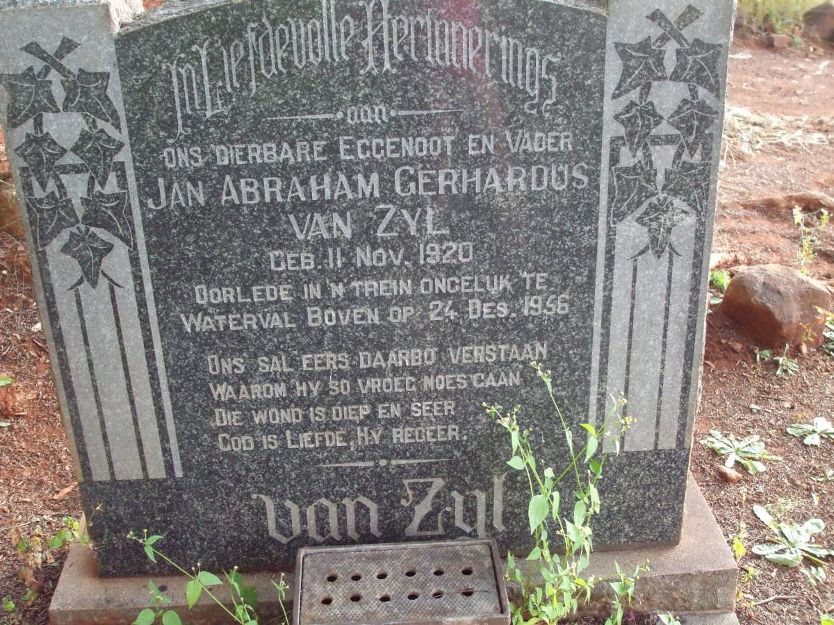 ZYL Jan Abraham Gerhardus, van 1920-1956