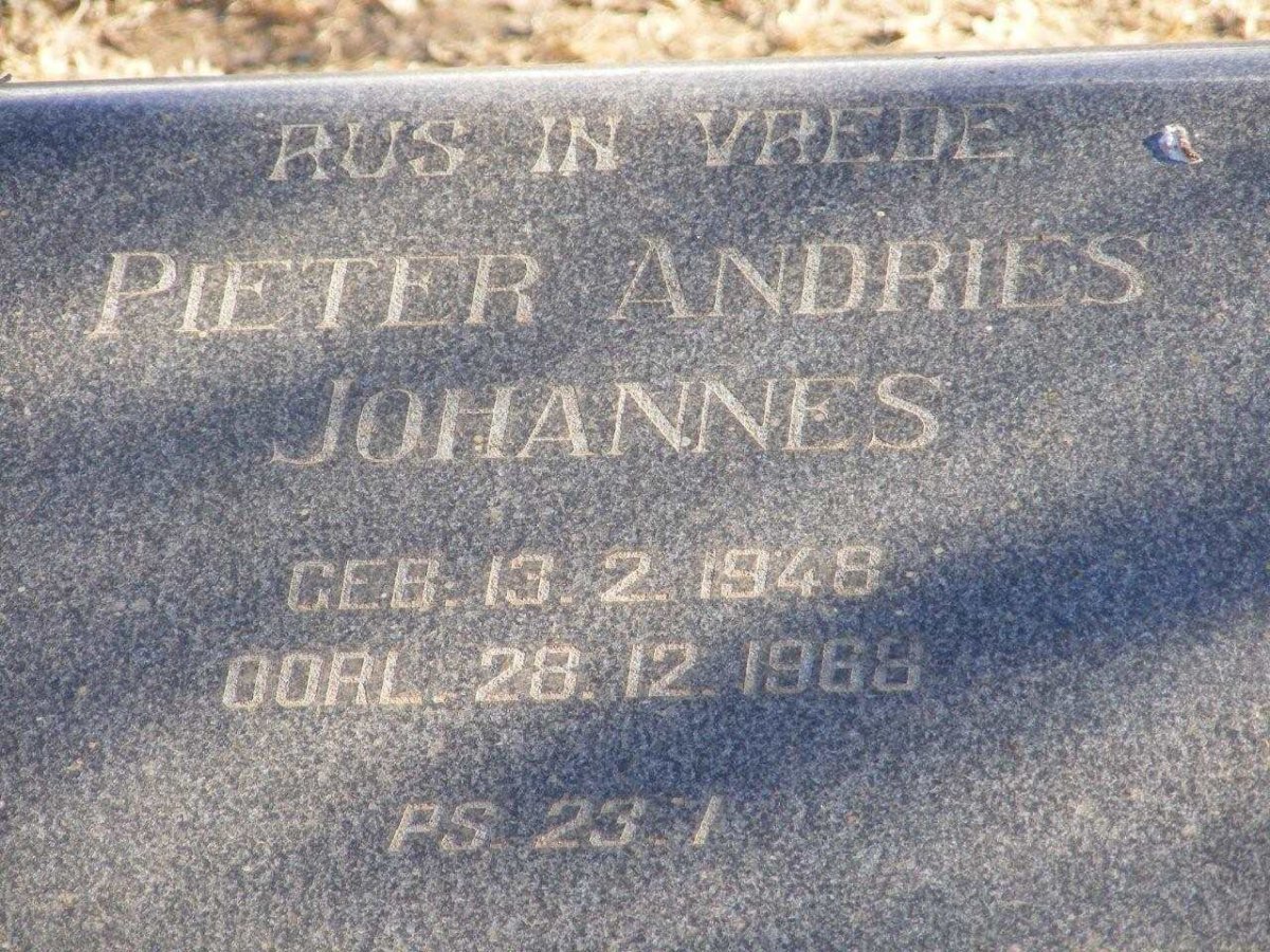 ? Pieter Andries Johannes 1948-1968