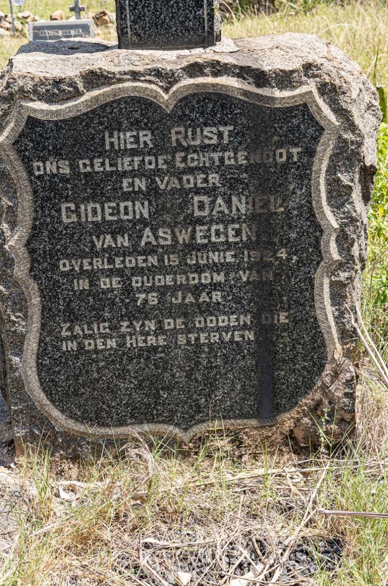 ASWEGEN Gideon Daniel, van -1924