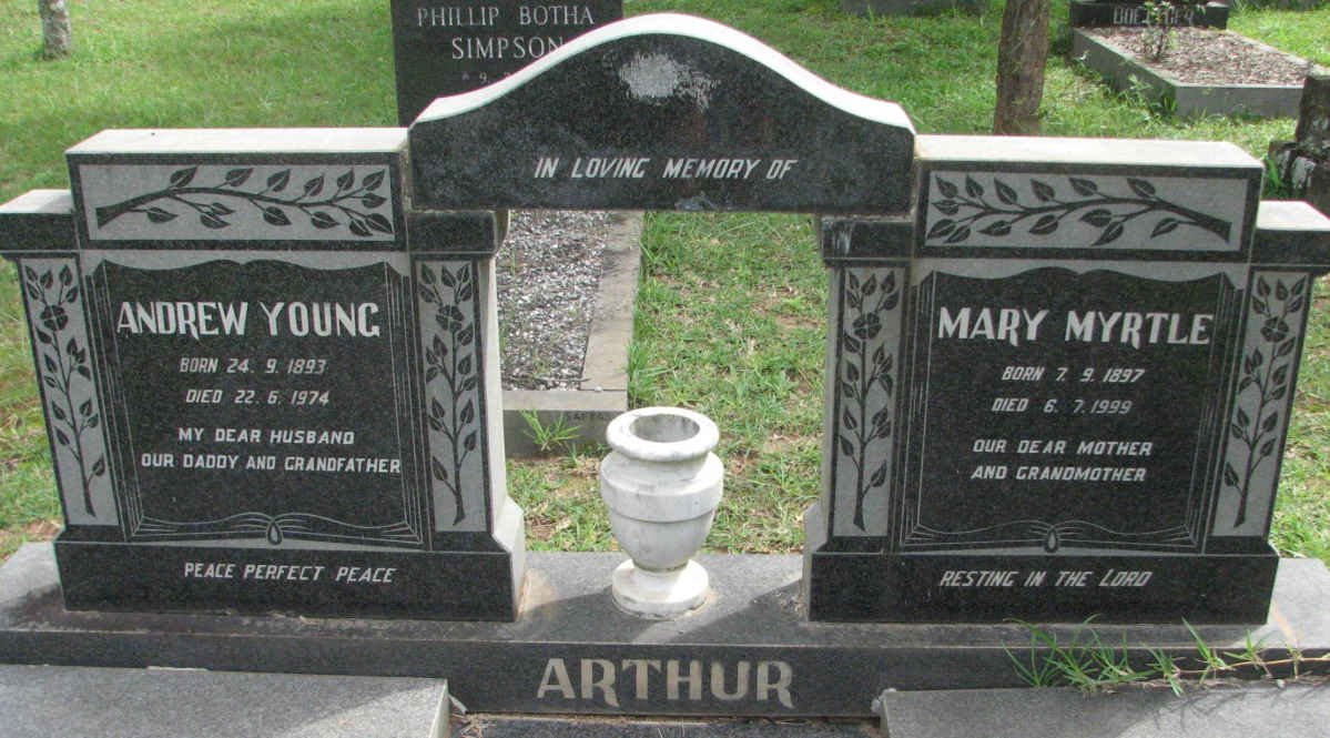 ARTHUR Andrew Young 1893-1974 &amp; Mary Myrtle 1897-1999