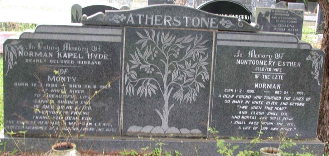 ATHERSTONE Norman Kapel Hyde 1894-1967 &amp; Montgomery Esther 189?-19?2