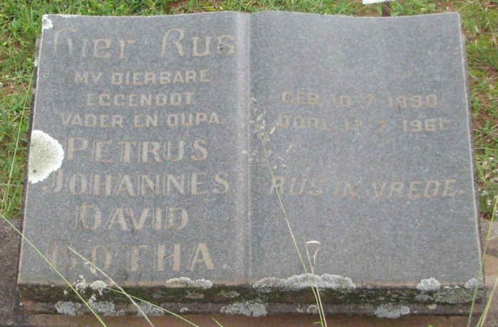 BOTHA Petrus Johannes David 1890-1961