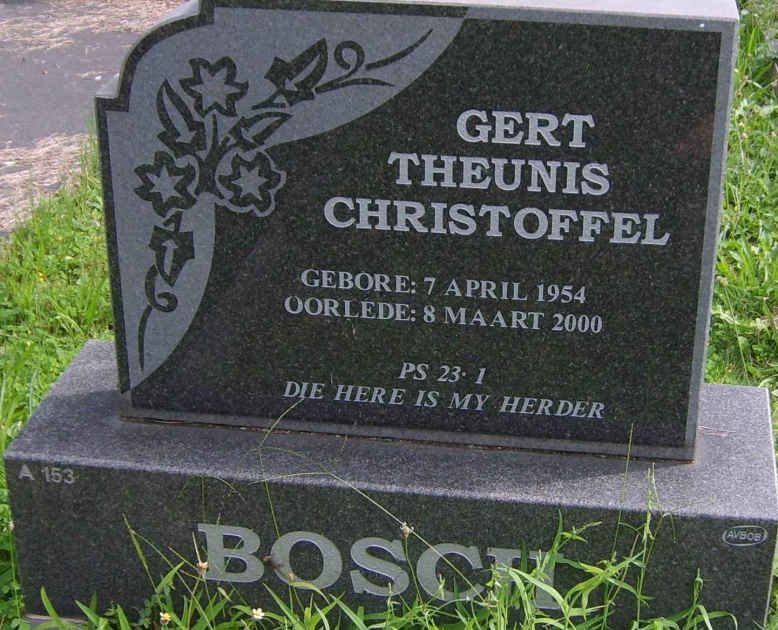 BOSCH Gert Theunis Christoffel 1954-2000