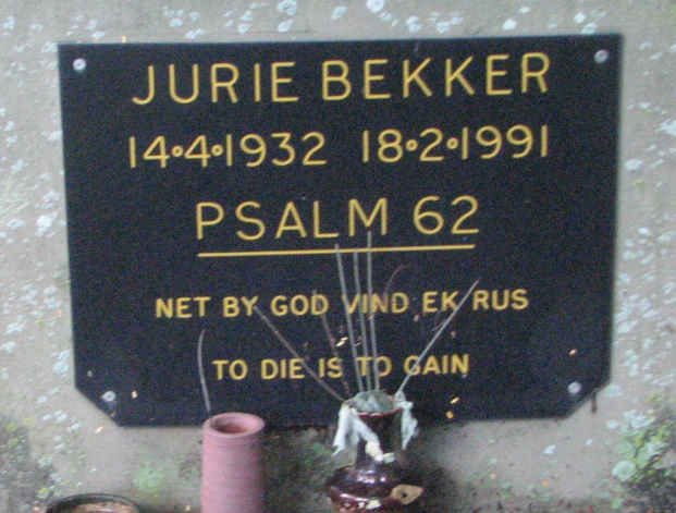 BEKKER Jurie 1932-1991