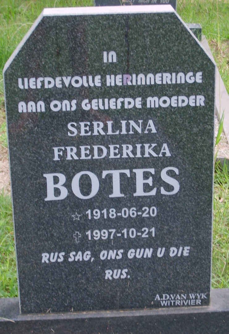 BOTES Serlina Frederika 1918-1997