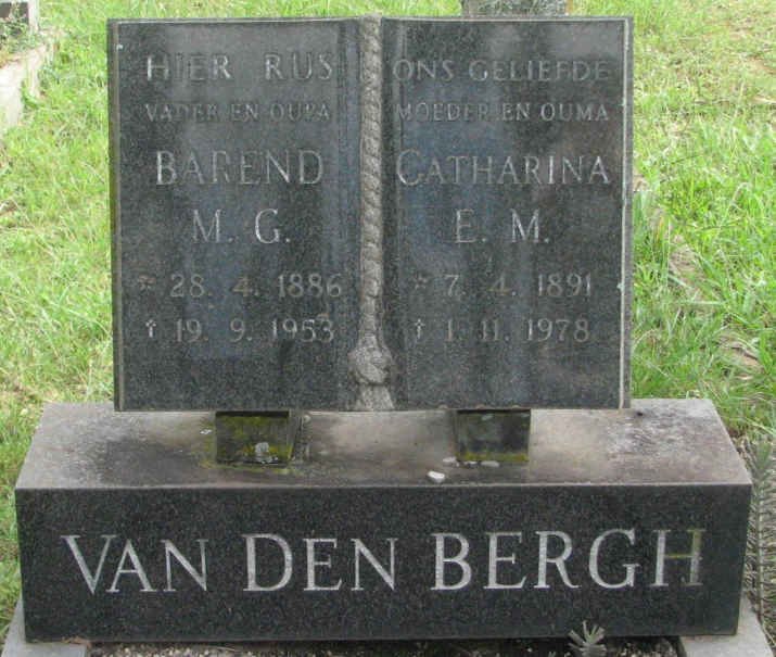 BERGH Barend M.G., VAN DEN 1886-1953 &amp; Catharina E.M. 1891-1978