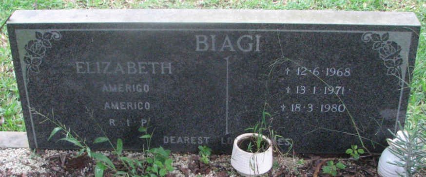BIAGI Elizabeth -1968 :: BIAGI Amerigo -1971 :: BIAGI Americo -1980