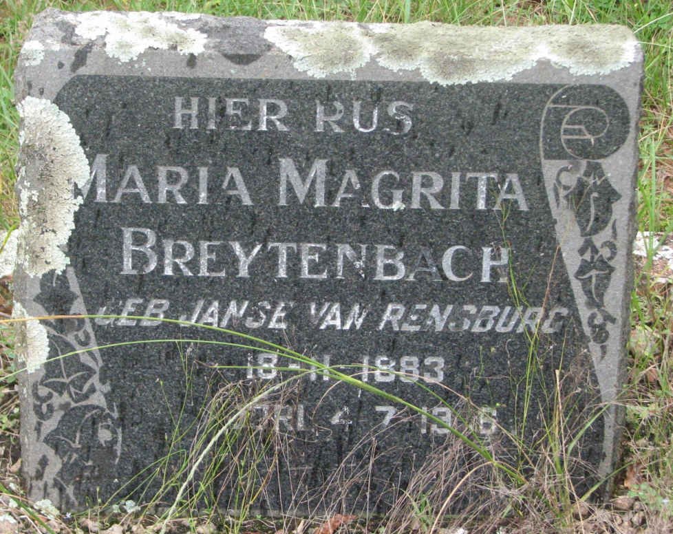 BREYTENBACH Maria Magrita nee Janse van RENSBURG 1883-19?6