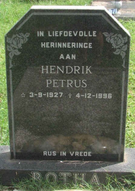 BOTHA Hendrik Petrus 1927-1996