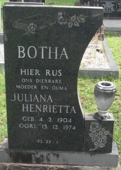BOTHA Juliana Henrietta 1904-1974