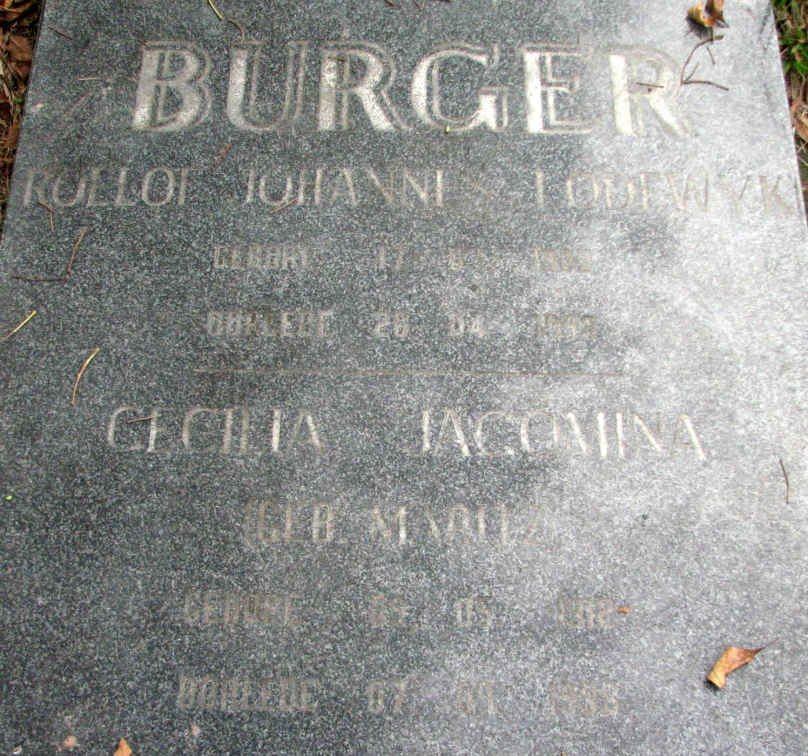 BURGER Rullof Johannes Lodewyk ? &amp; Cecilia Jacomina MAR?