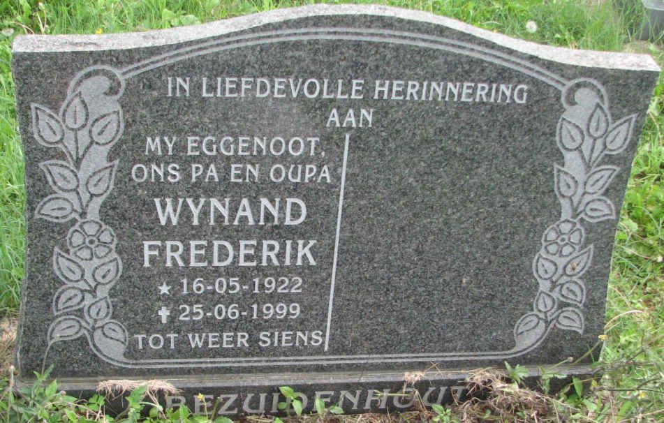 BEZUIDENHOUT Wynand Frederik 1922-1999