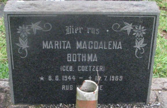 BOTHMA Marita Magdalena nee COETZER 1944-1969