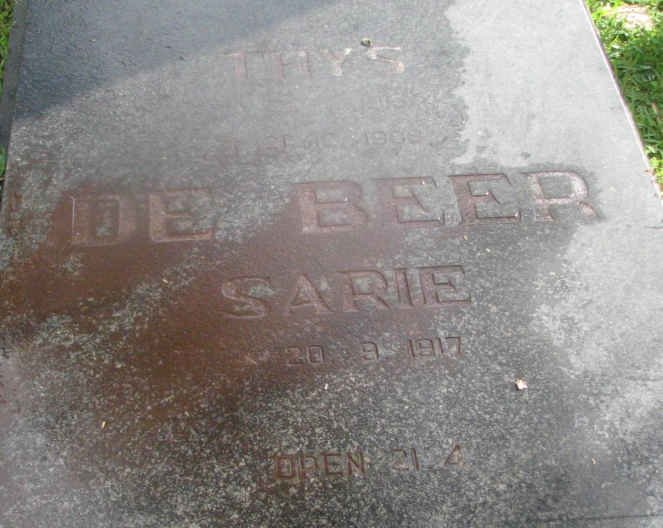 BEER Thys, de 19?-19? &amp; Sarie 1917-19??