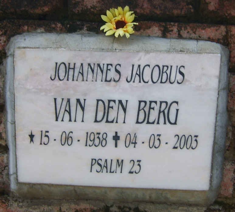BERG Johannes Jacobus, van den 1938-2003