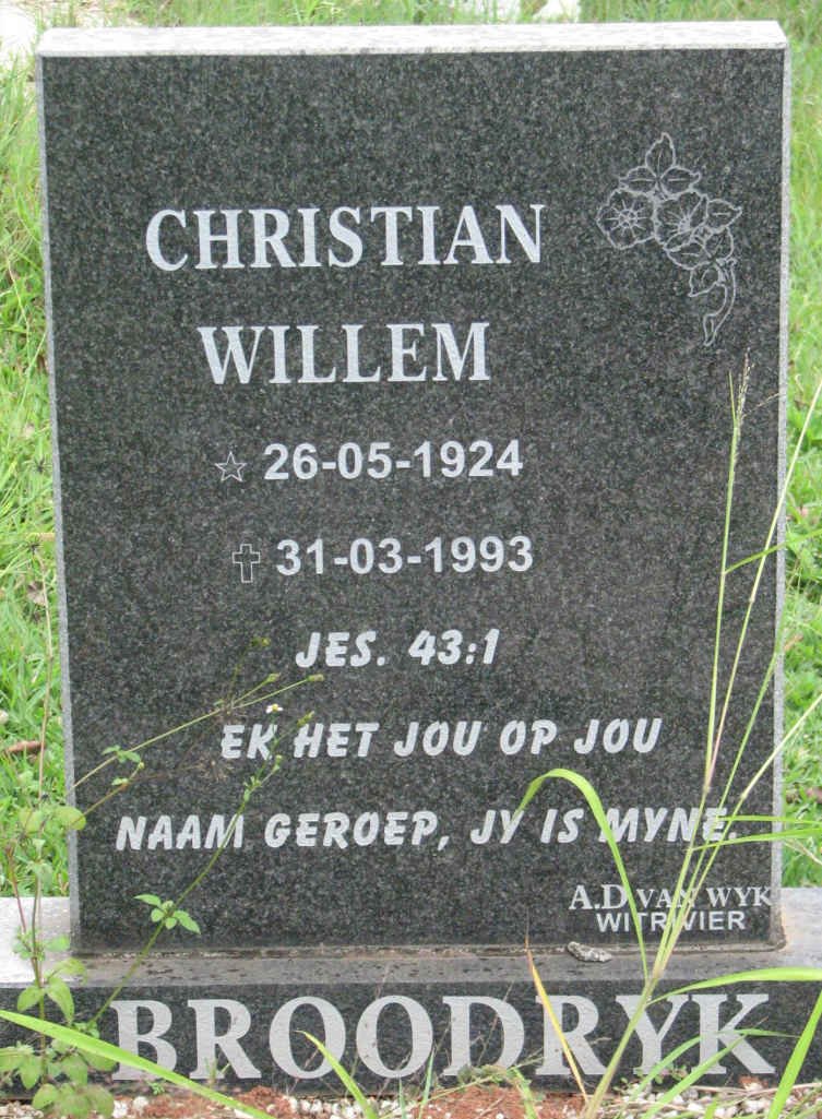BROODRYK Christian Willem 1924-1993