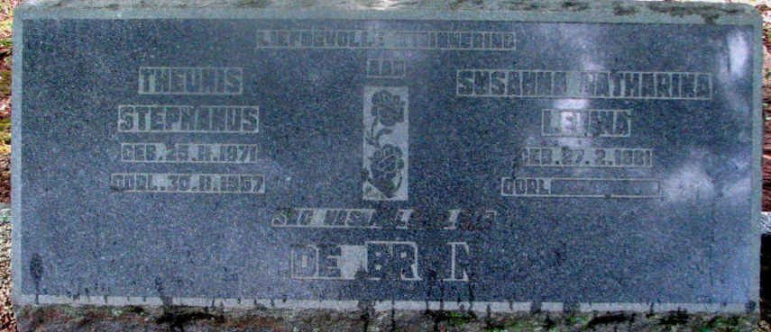 BRUIN Theunis Stephanus, de 1871-1957 &amp; Susanna Catharina Levina 1881-