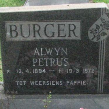 BURGER Alwyn Petrus 1894-1972