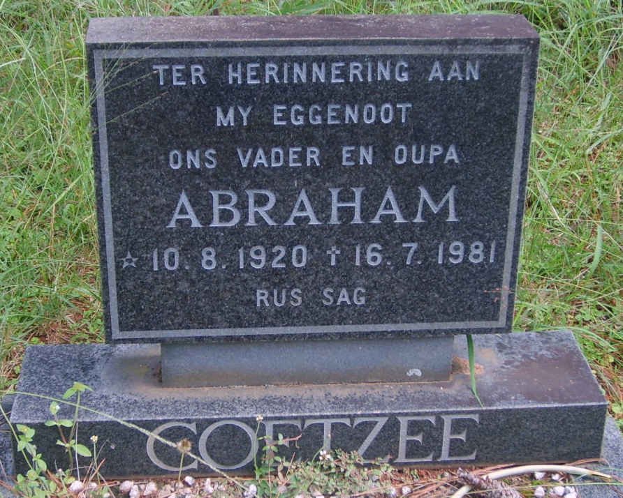 COETZEE Abraham 1920-1981