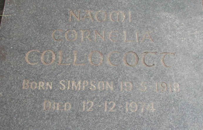 COLLOCOTT Naomi Cornelia nee SIMPSON 1918-1974