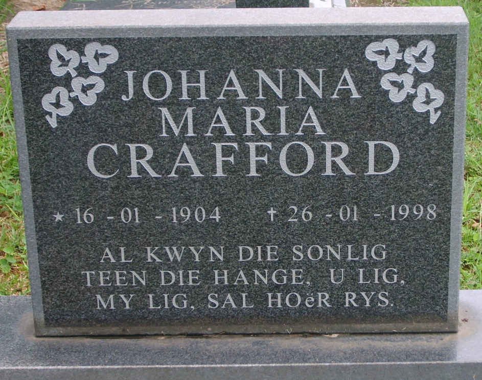 CRAFFORD Johanna Maria 1904-1998