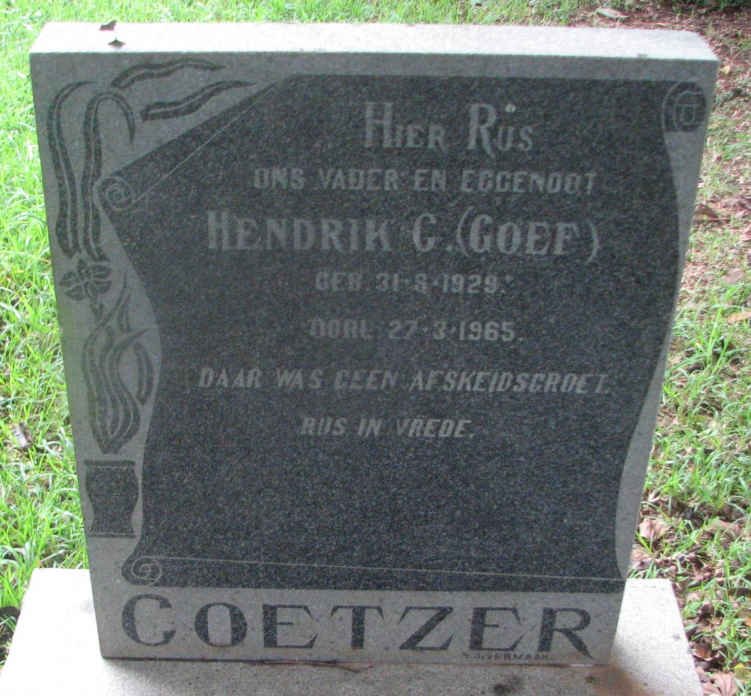 COETZER Hendrik C. 1929-1965