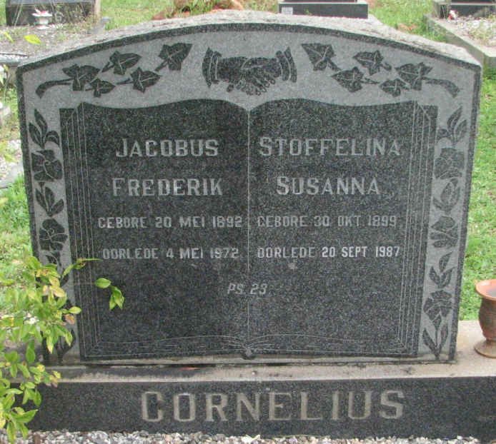 CORNELIUS Jacobus Frederik 1892-1972 &amp; Stoffelina Susanna 1899-1987