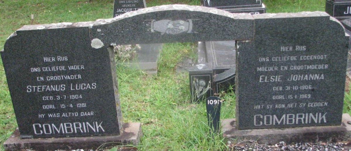 COMBRINK Stefanus Lucas 1904-1981 &amp; Elsie Johanna 1906-1969
