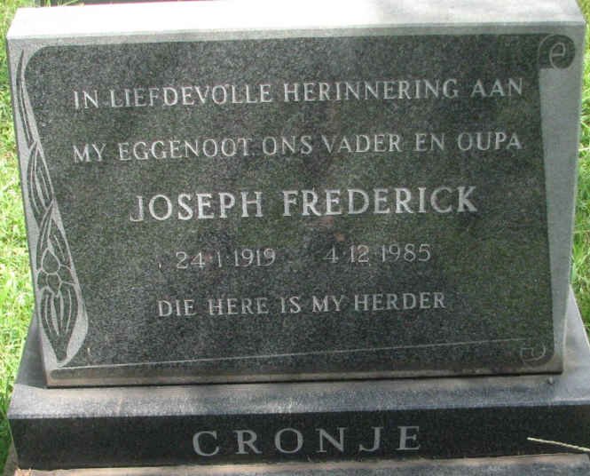 CRONJE Joseph Frederick 1919-1985