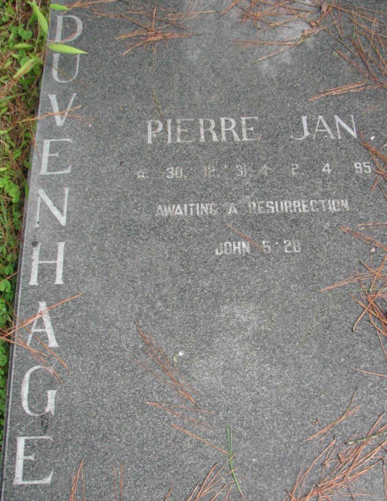 DUVENHAGE Pierre Jan 1931-1995