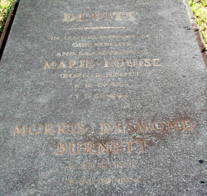 DEVITT Marie Louise nee ? :: BURNETT Morris Desmond 19?8-1994