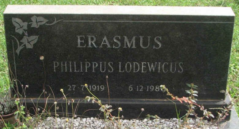 ERASMUS Philippus Lodewicus 1919-198?