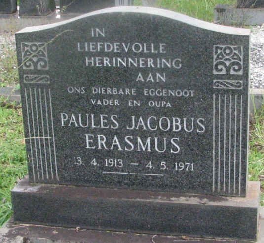 ERASMUS Paules Jacobus 1913-1971