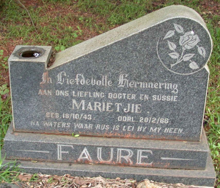 FAURE Marietjie 1943-1966