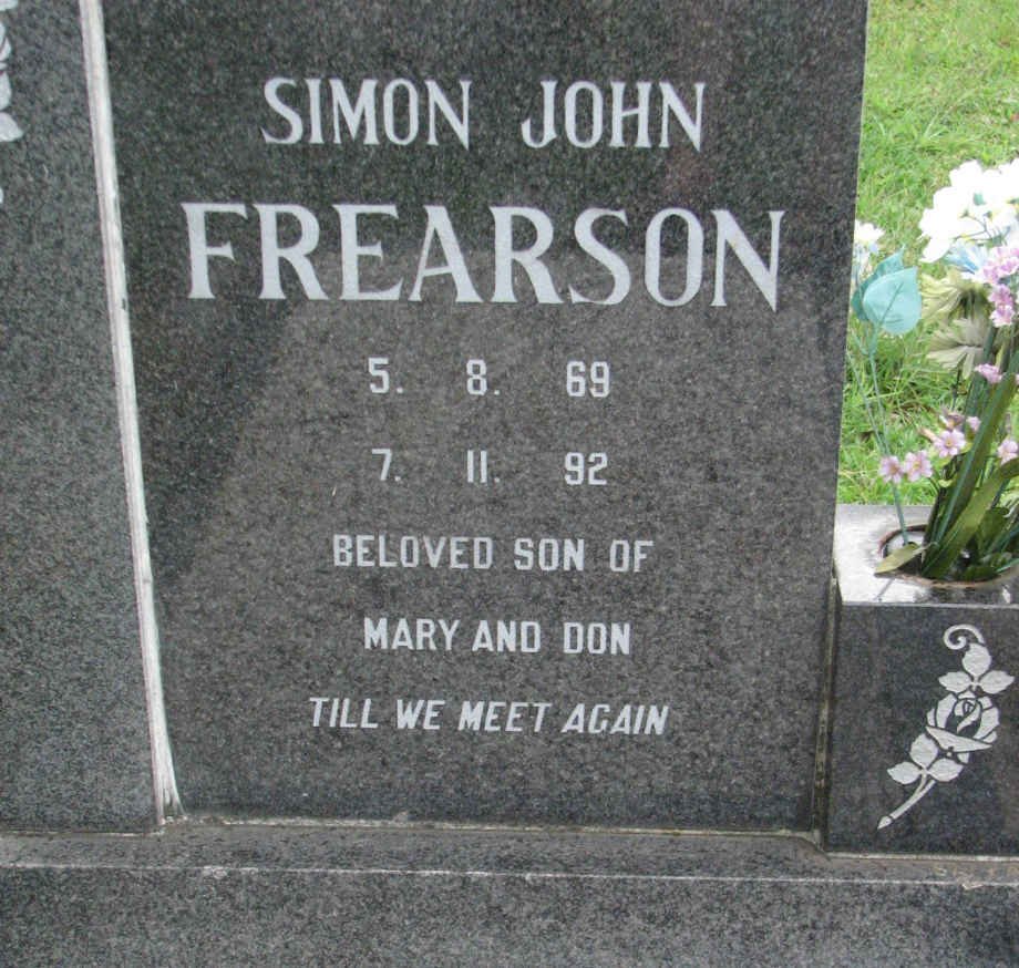 FREARSON Simon John 1969-1992