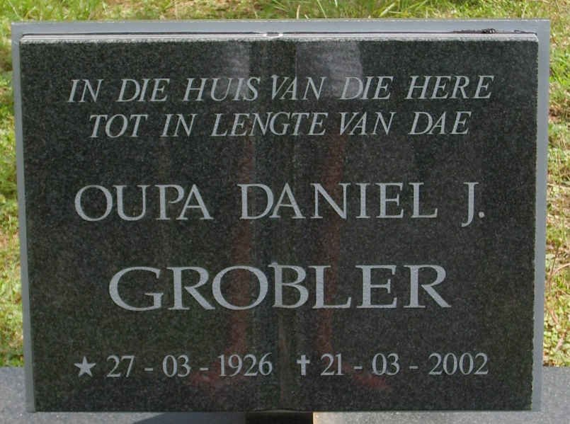 GROBLER Daniel J. 1926-2002
