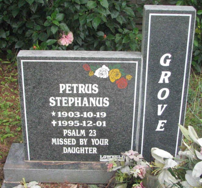 GROVE Petrus Stephanus 1903-1995
