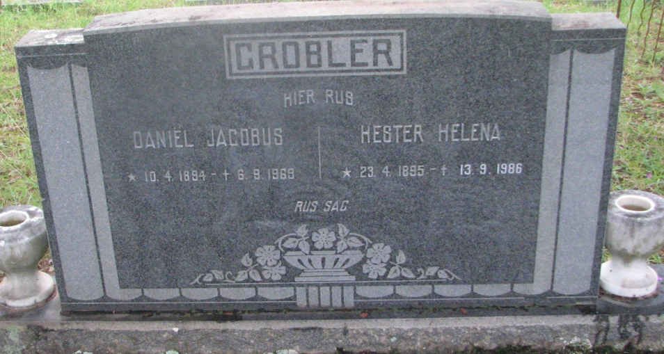GROBLER Daniel Jacobus 1894-1969 &amp; Hester Helena 1895-1986