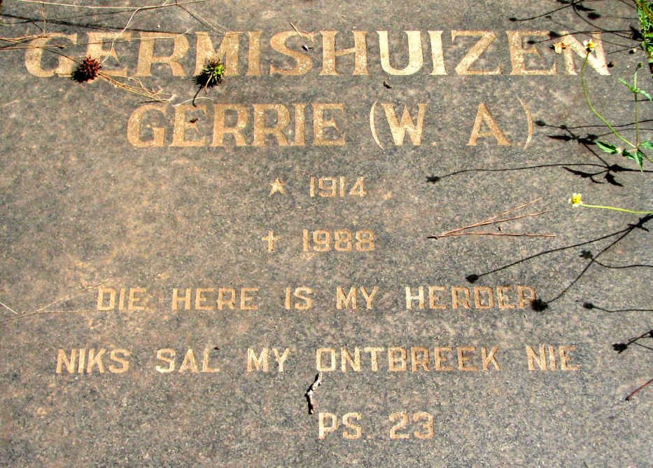 GERMISHUIZEN W.A. 1914-1988