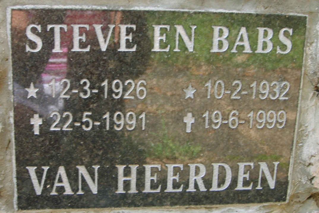 HEERDEN Steve, van 1926-1991 &amp; Babs 1932-1999