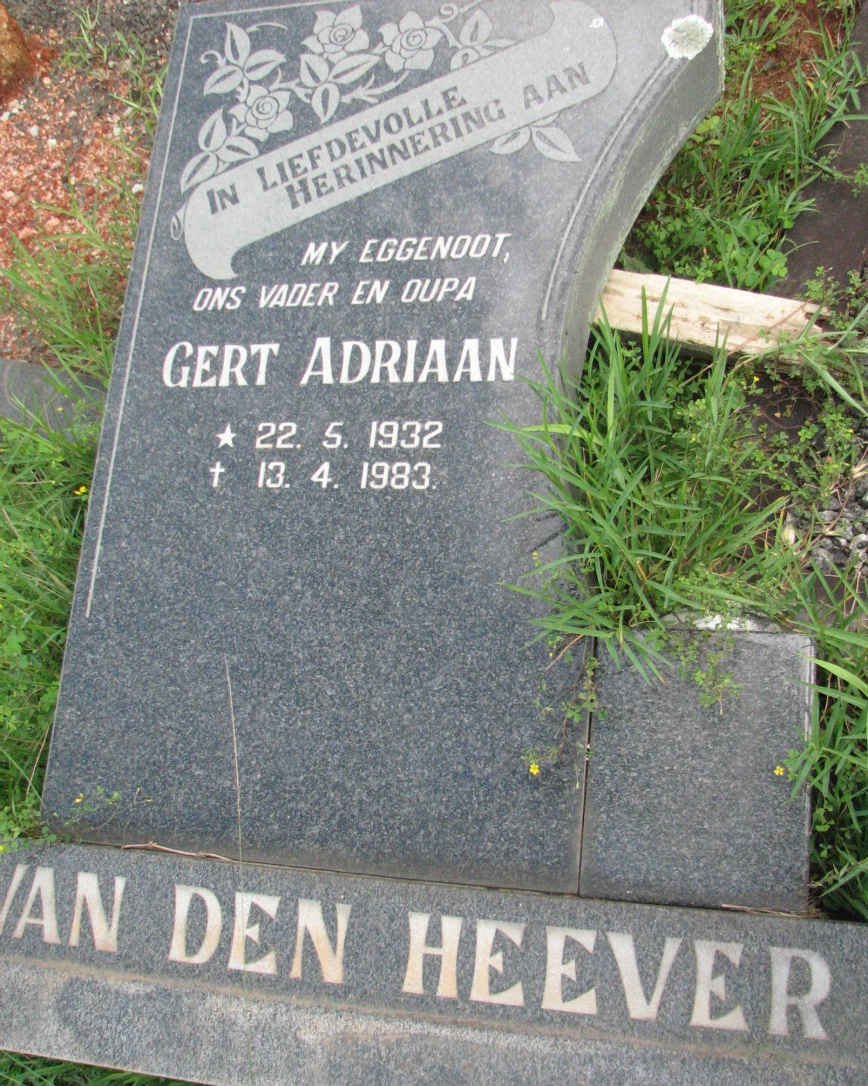 HEEVER Gert Adriaan, van den 1932-1983