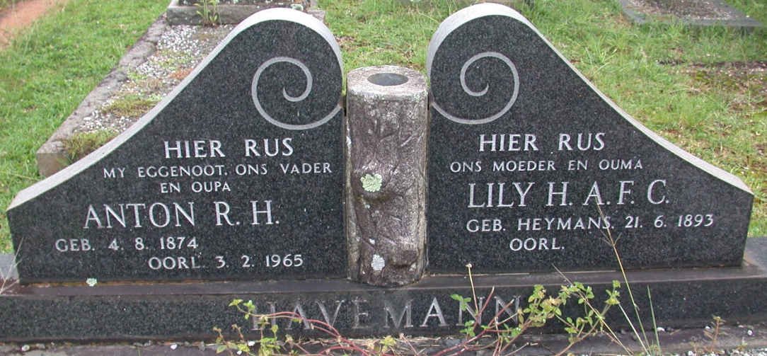 HAVEMANN Anton R.H. 1874-1965 &amp; Lily H.A.F.C. HEYMANS 1893-