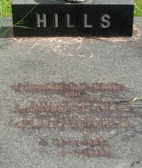 HILLS Lambertus Johannes 1948-1984