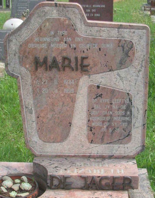 JAGER Marie, de 1934-1998