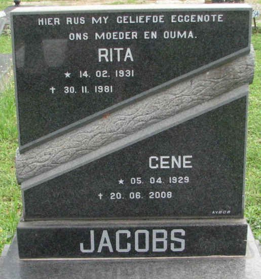 JACOBS Gene 1929-2008 &amp; Rita 1931-1981