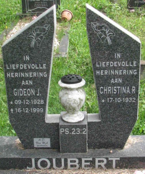 JOUBERT Gideon J. 1928-1999 &amp; Christina R. 1932-