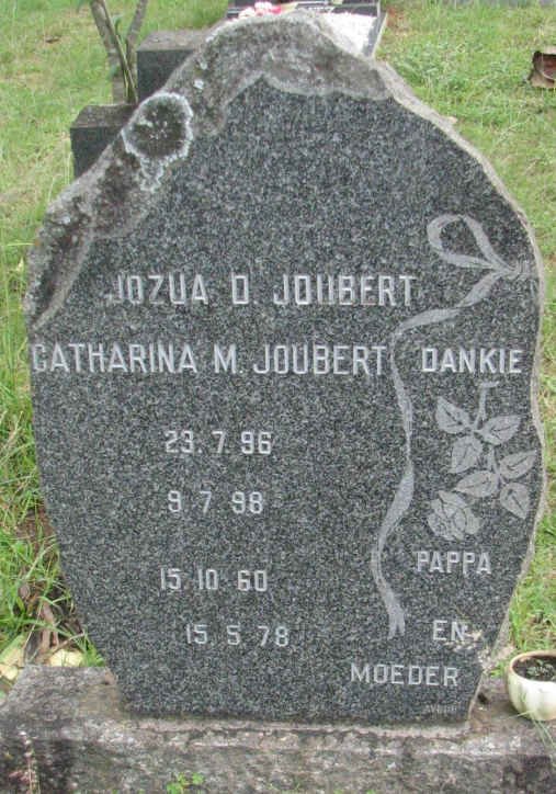 JOUBERT Jozua D. 1898-1996 &amp; Catharina M. 1878-1960