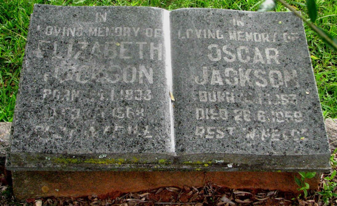 JACKSON Oscar 1883-1959 &amp; Elizabeth 1883-1968
